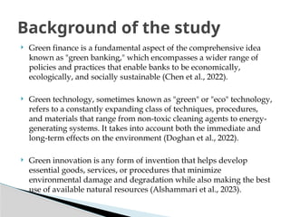 Impact of Green Finance and Technology on Environmental Sustainability ...