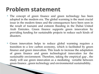 Impact of Green Finance and Technology on Environmental Sustainability ...