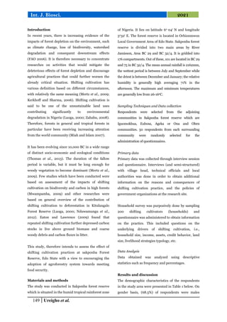 The effect of shifting cultivation practice on sakponba forest reserve ...