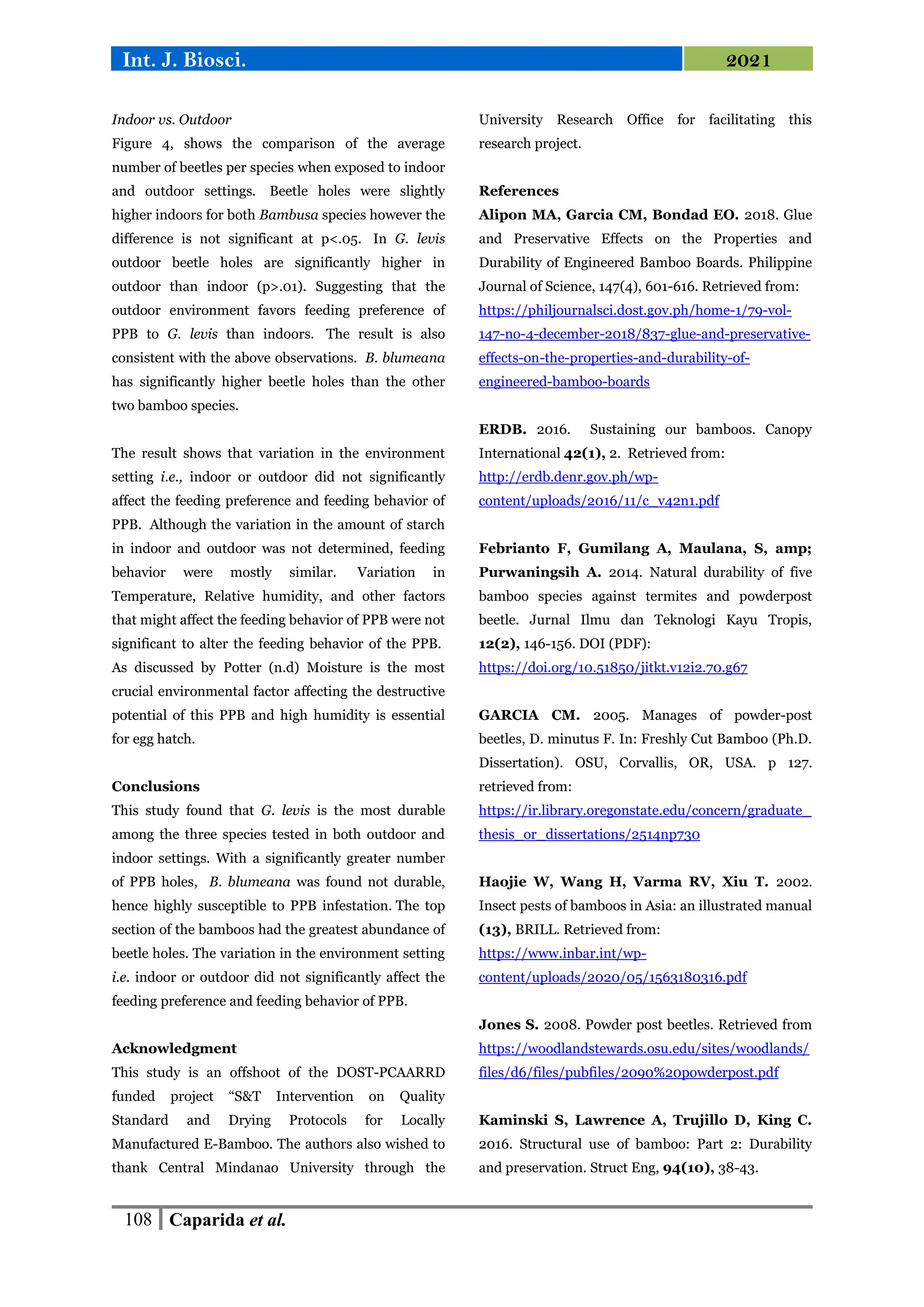 Natural durability of commercially important bamboo species in the ...