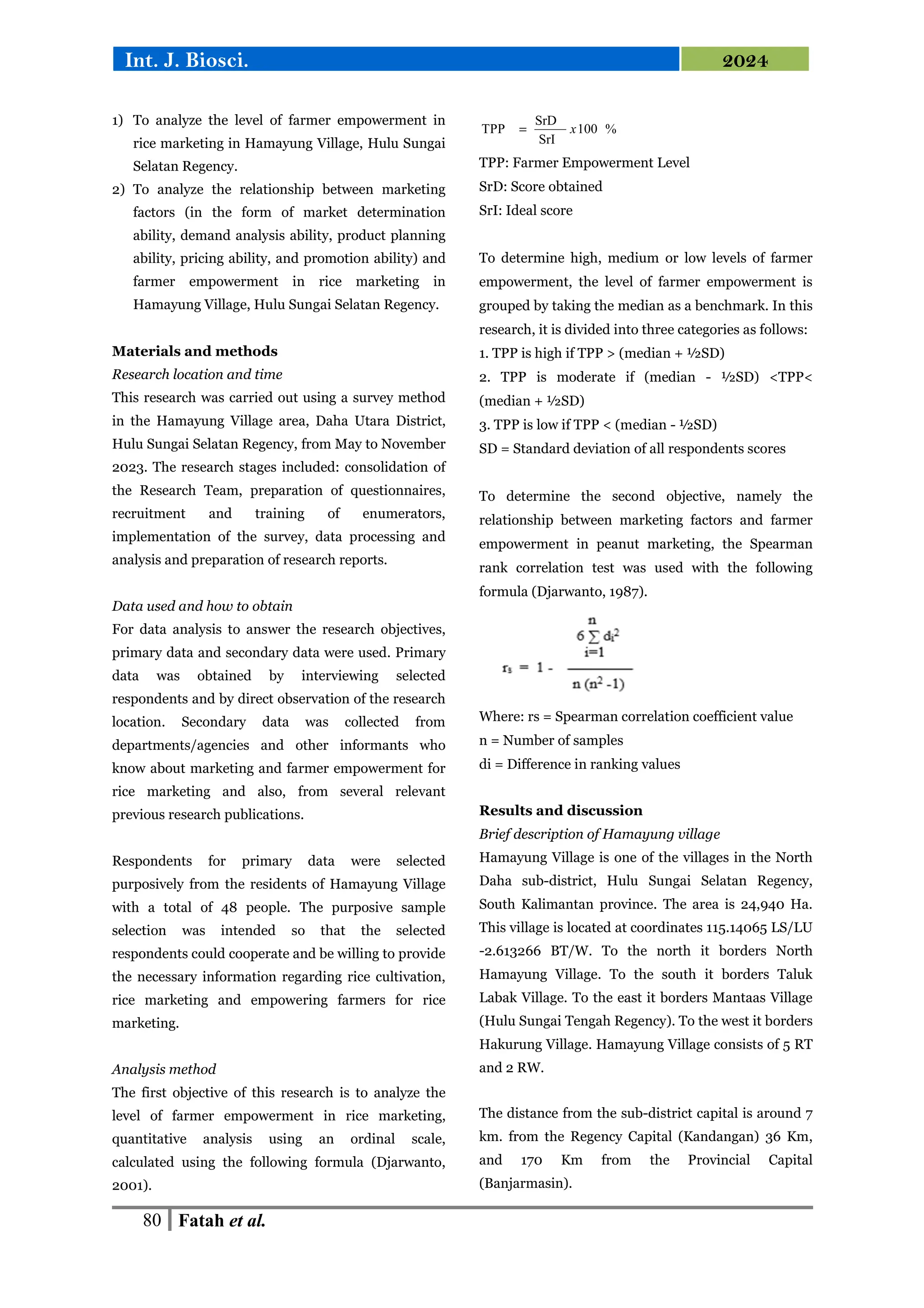 Factors affecting farmer empowerment in rice marketing | PDF
