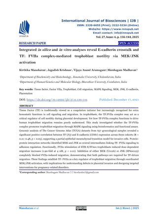 Integrated in silico and in vitro analyses reveal E-cadherin crosstalk ...