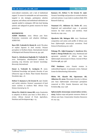 Inventory of african yam bean (Sphenostylis stenocarpa (Hochst. ex A ...