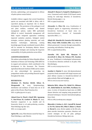 Basal Stem Rot of Oil Palm in Africa: Epidemiology, Pathogen Diversity ...