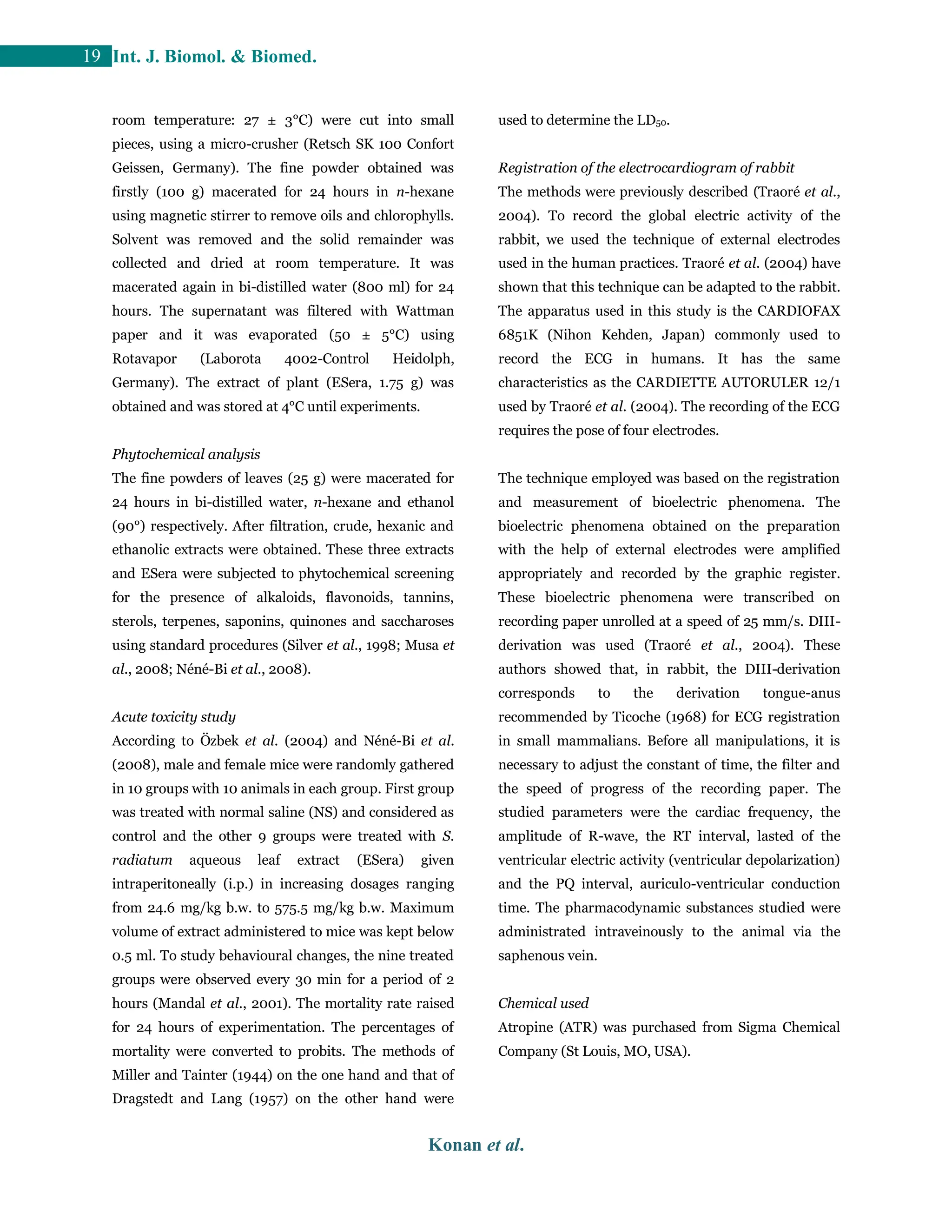 Acute toxicity study and effects of sesame (Sesamum radiatum) aqueous ...