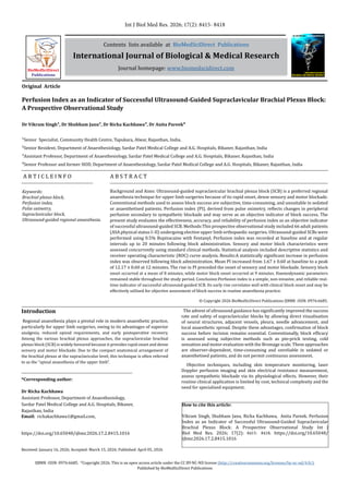 Perfusion Index as an Indicator of Successful Ultrasound-Guided ...