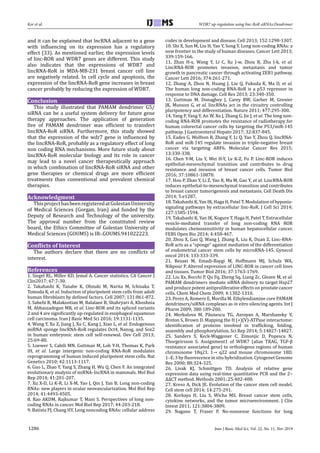 Iran J Basic Med Sci, Vol. 22, No. 11, Nov 2019
Kor et al. WDR7 up-regulation using linc-RoR siRNAs:Dendrimer
1286
and it ...