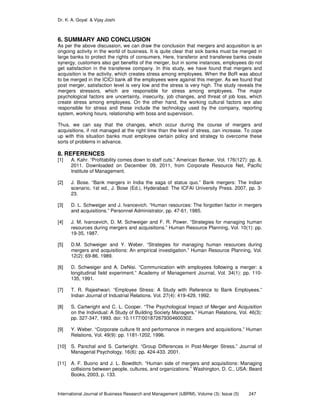 Impact of Merger on Stress Level of Employees (A Case Study of ...