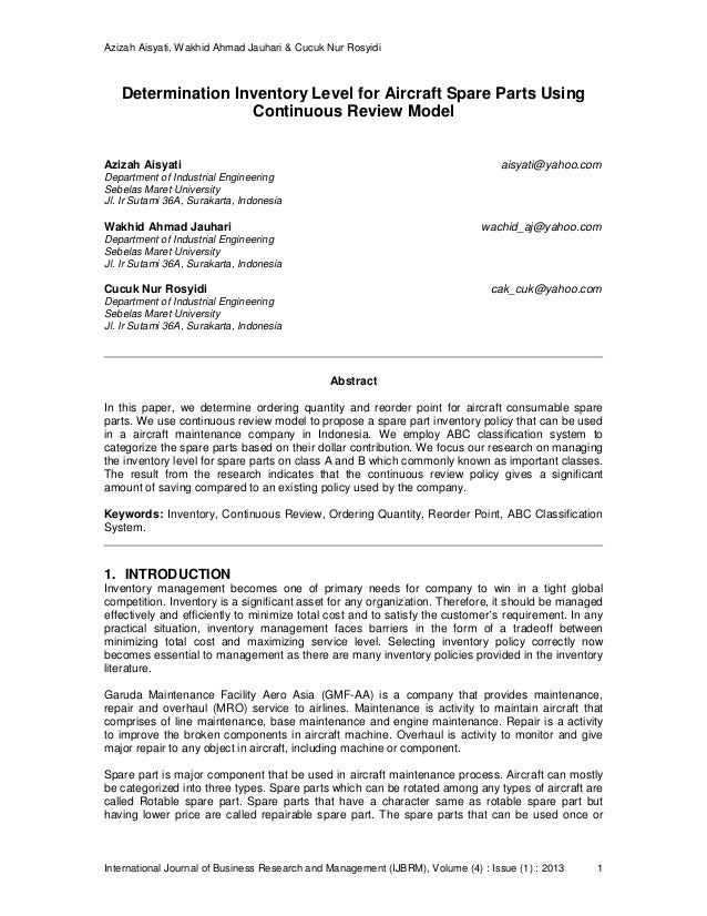 Aircraft Spare Parts Inventory Management Reviewmotors.co