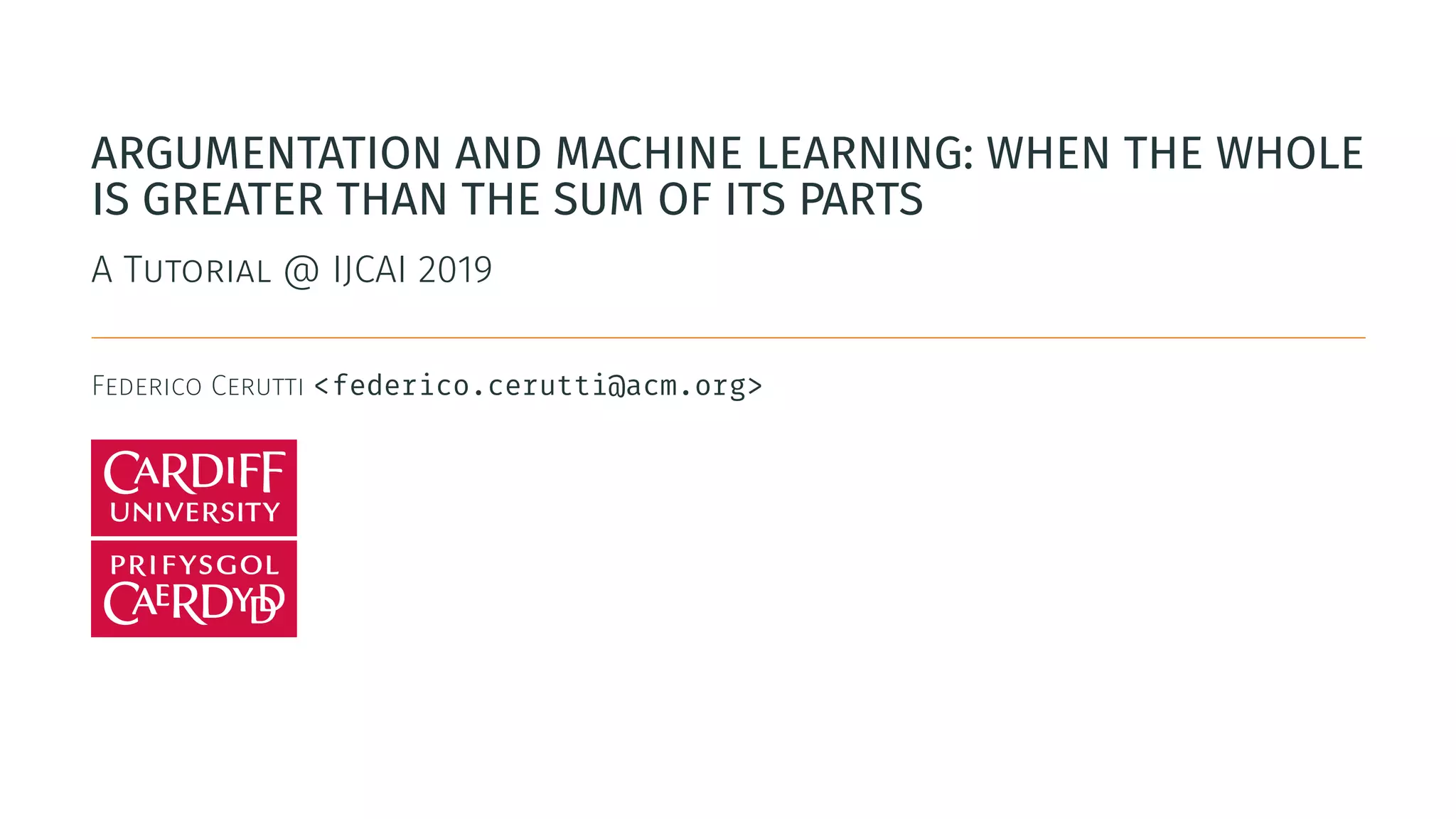 Argumentation and Machine Learning: When the Whole is Greater than the ...