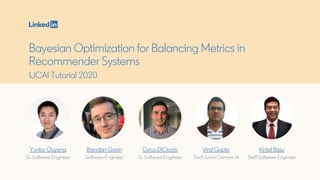 Bayesian Optimization for Balancing Metrics in Recommender Systems