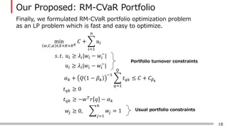 RM-CVaR: Regularized Multiple β-CVaR Portfolio(IJCAI Presentation) | PDF