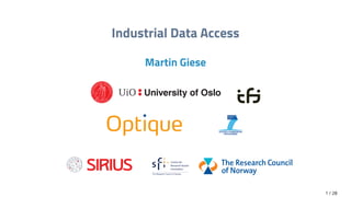 Industrial Data Access
Martin Giese
1 / 28
 