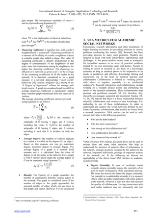Social Network Math The Mathematics of Social Network Analysis: Metrics for Academic Social ...
