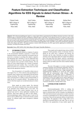 Feature Extraction Techniques and Classification Algorithms for EEG ...
