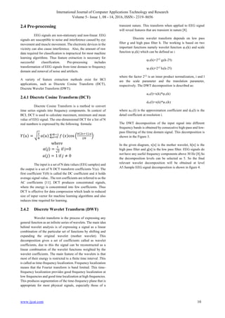 Feature Extraction Techniques and Classification Algorithms for EEG ...