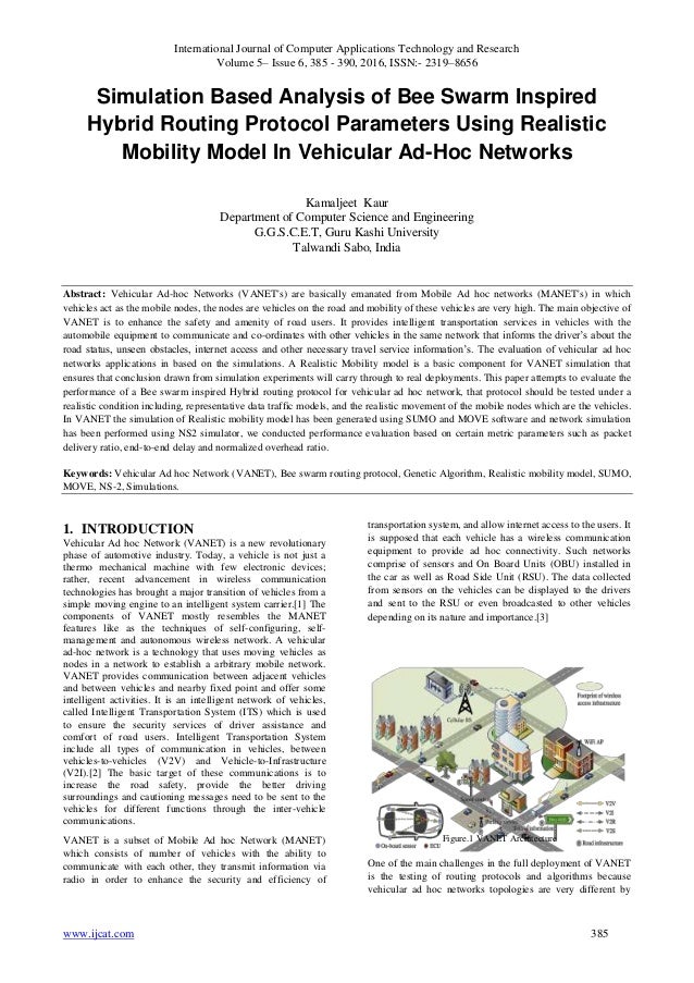 Websites for research papers vehicular ad hoc networks