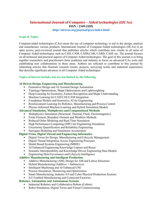 International Journal of Computer Aided Technologies (IJCAx) | DOCX