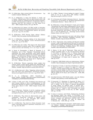 Requirements Traceability: Recovering and Visualizing Traceability ...