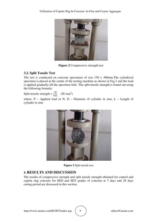 UTILIZATION OF CUPOLA SLAG IN CONCRETE AS FINE AND COARSE AGGREGATE | PDF