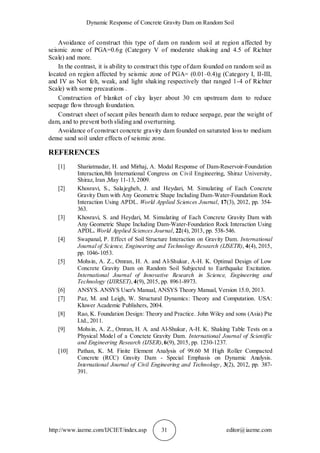 DYNAMIC RESPONSE OF CONCRETE GRAVITY DAM ON RANDOM SOIL | PDF
