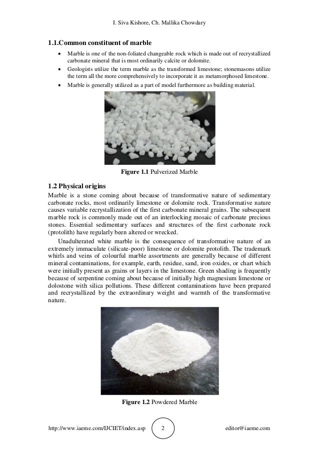 A STUDY ON WASTE UTILIZATION OF MARBLE DUST IN HIGH STRENGTH CONCRETE…