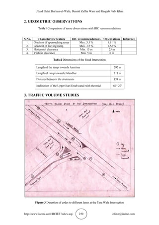 TRAFFIC FLOW ANALYSIS & EFFICIENCY OF GEOMETRIC DESIGN OF A T ...