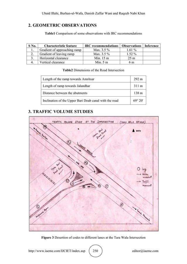TRAFFIC FLOW ANALYSIS & EFFICIENCY OF GEOMETRIC DESIGN OF A T ...