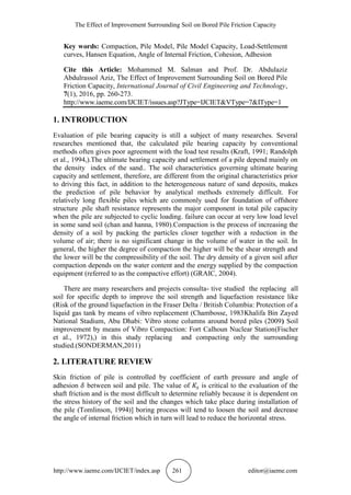 THE EFFECT OF IMPROVEMENT SURROUNDING SOIL ON BORED PILE FRICTION ...