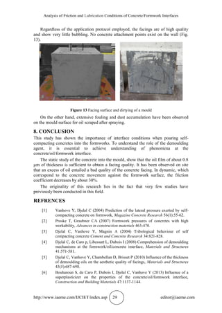 Analysis of Friction and Lubrication Conditions of Concrete/Formwork Interfaces
http://www.iaeme.com/IJCIET/index.asp 29 e...