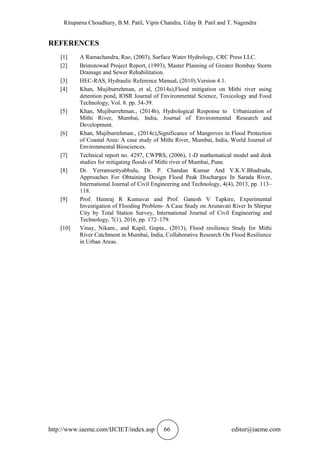 ASSESSMENT OF FLOOD MITIGATION MEASURE FOR MITHI RIVER – A CASE STUDY | PDF
