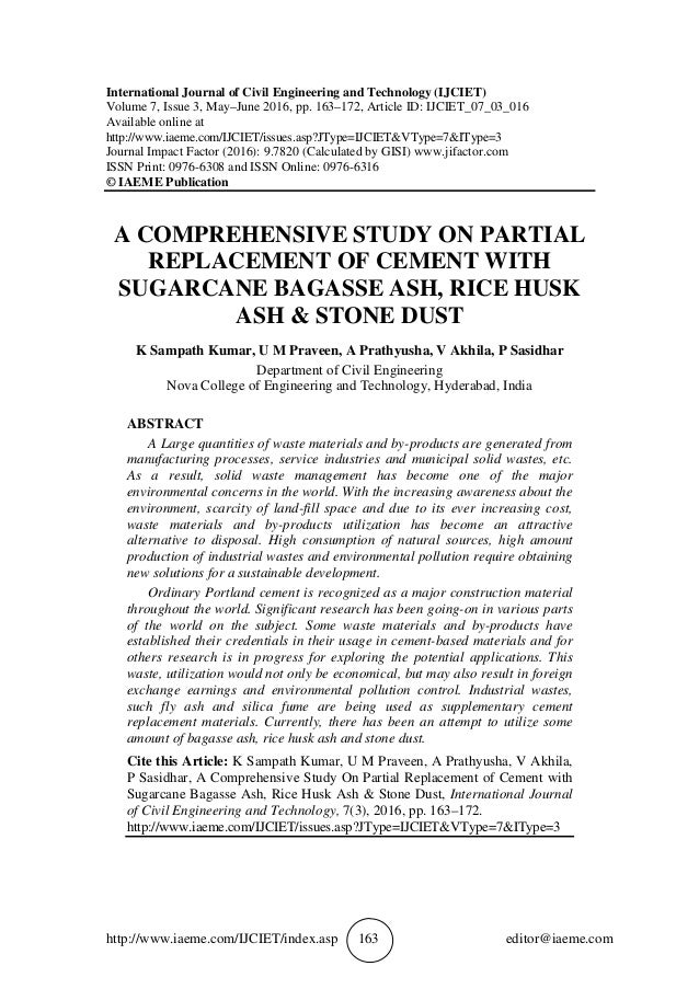 Partial Replacement Of Cement With Rice Husk Ash Journals - Rice Poin