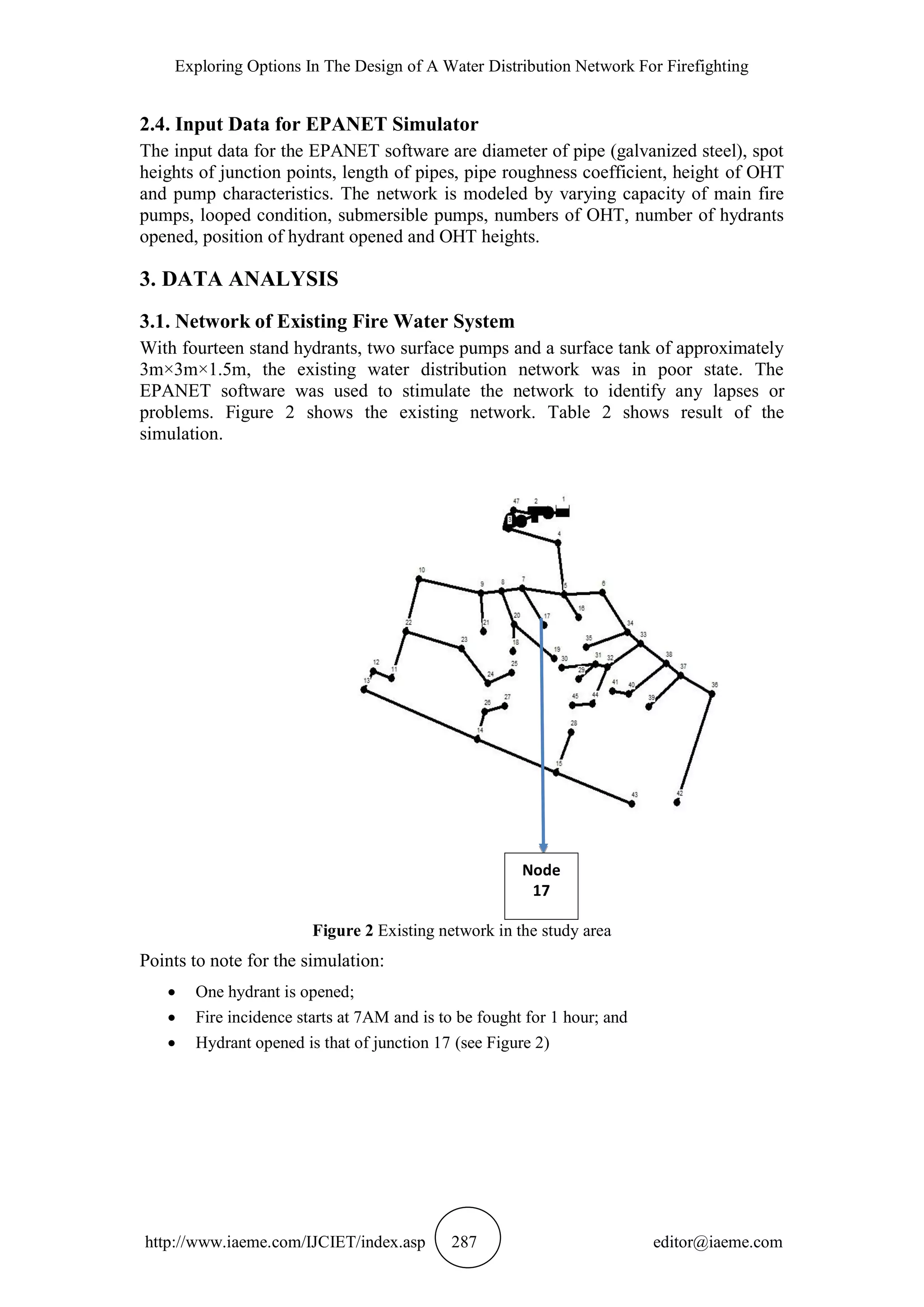 EXPLORING OPTIONS IN THE DESIGN OF A WATER DISTRIBUTION NETWORK FOR ...