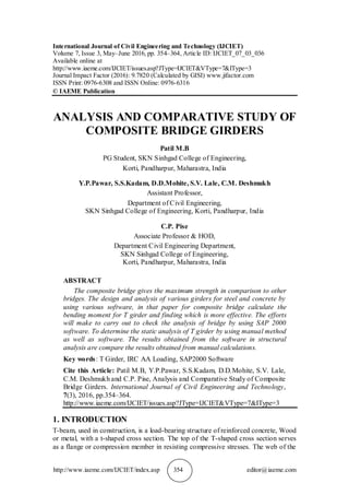 ANALYSIS AND COMPARATIVE STUDY OF COMPOSITE BRIDGE GIRDERS | PDF