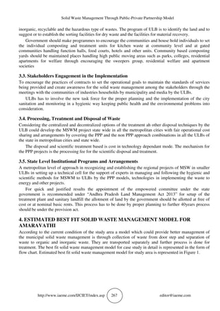 SOLID WASTE MANAGEMENT THROUGH PUBLIC-PRIVATE PARTNERSHIP MODEL | PDF