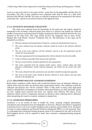 A MULTI–STAGE, MULTI CRITERIA APPROACH FOR SOLID WASTE DISPOSAL SITE ...