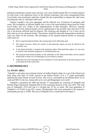 A MULTI–STAGE, MULTI CRITERIA APPROACH FOR SOLID WASTE DISPOSAL SITE ...