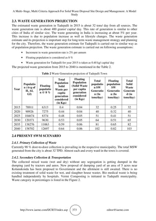 A MULTI–STAGE, MULTI CRITERIA APPROACH FOR SOLID WASTE DISPOSAL SITE ...