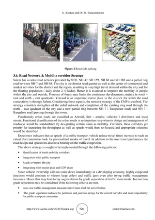 DEVELOPMENT OF SUSTAINABLE URBAN TRANSPORT STRATEGIES FOR SALEM CITY | PDF