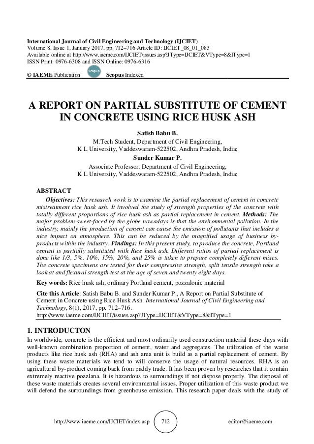 research paper on rice husk ash