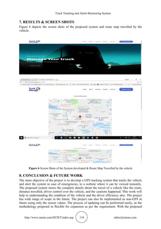 TRUCK TRACKING AND ALERTS MONITORING SYSTEM | PDF