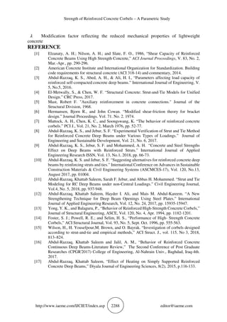 STRENGTH OF REINFORCED CONCRETE CORBELS – A PARAMETRIC STUDY | PDF