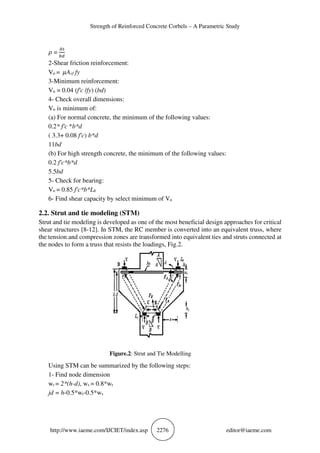 STRENGTH OF REINFORCED CONCRETE CORBELS – A PARAMETRIC STUDY | PDF