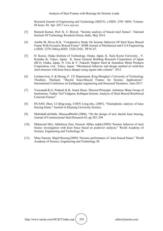 ANALYSIS OF STEEL FRAMES WITH BRACINGS FOR SEISMIC LOADS | PDF