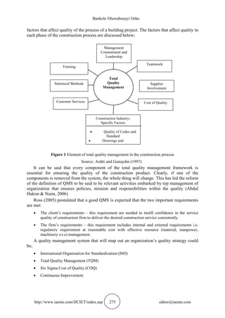 QUALITY MANAGEMENT PRACTICES OF CONTRACTING FIRMS IN BUILDING PROJECT ...