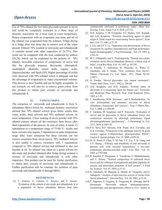 Isolation of Stevioside and related compounds from two types of Stevia ...