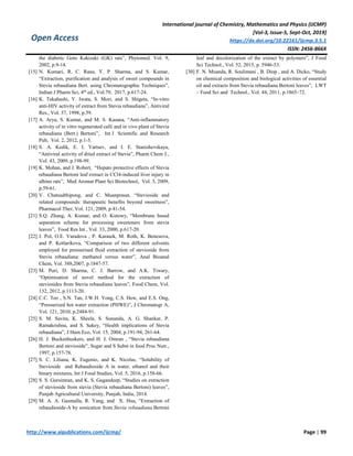 Isolation of Stevioside and related compounds from two types of Stevia ...