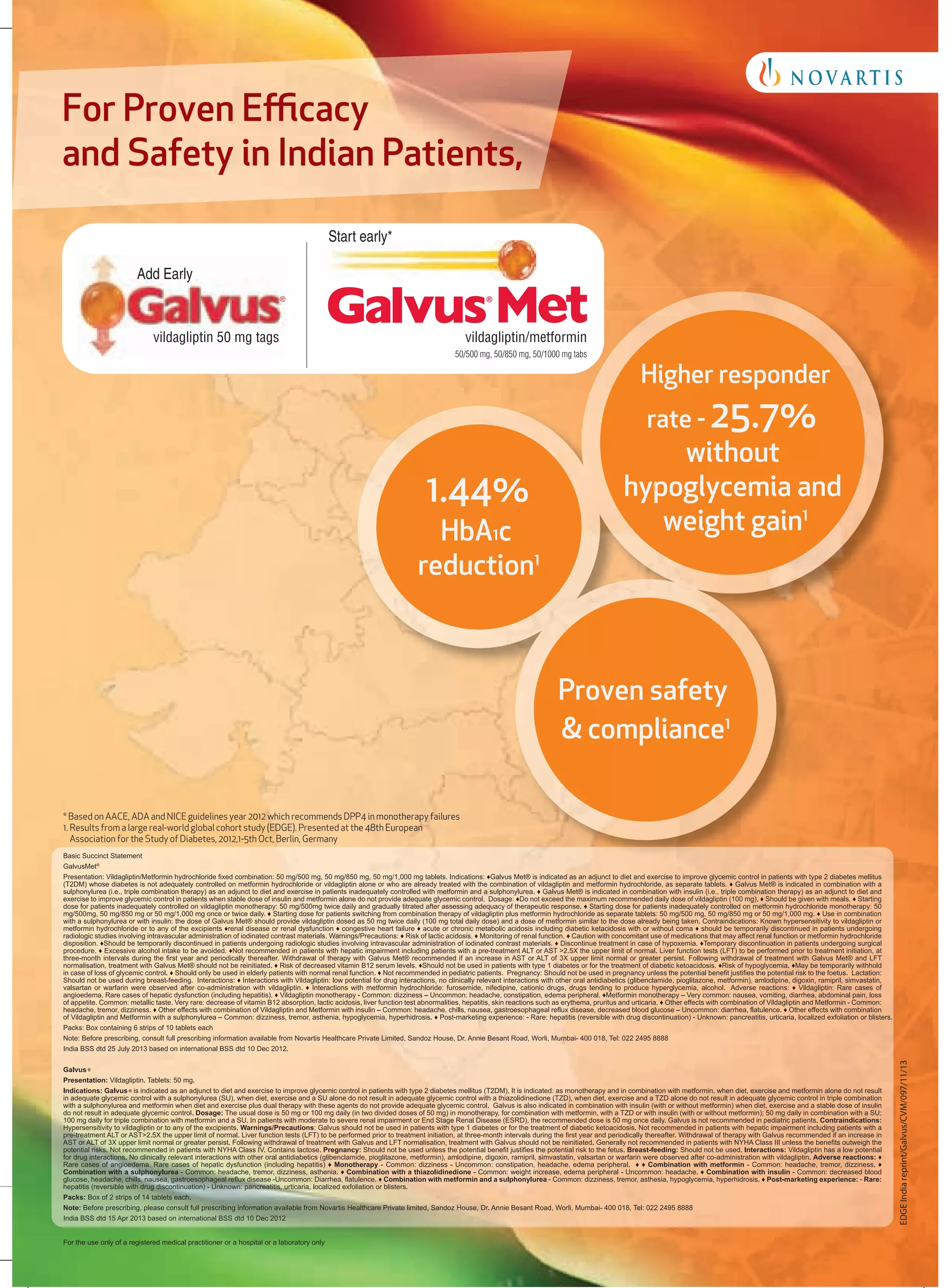 536

Indian Journal of Clinical Practice, Vol. 24, No. 3, August 2013

EDGE India reprint/Galvus/CVM/097/11/13

GASTROENTEROLOGY

 
