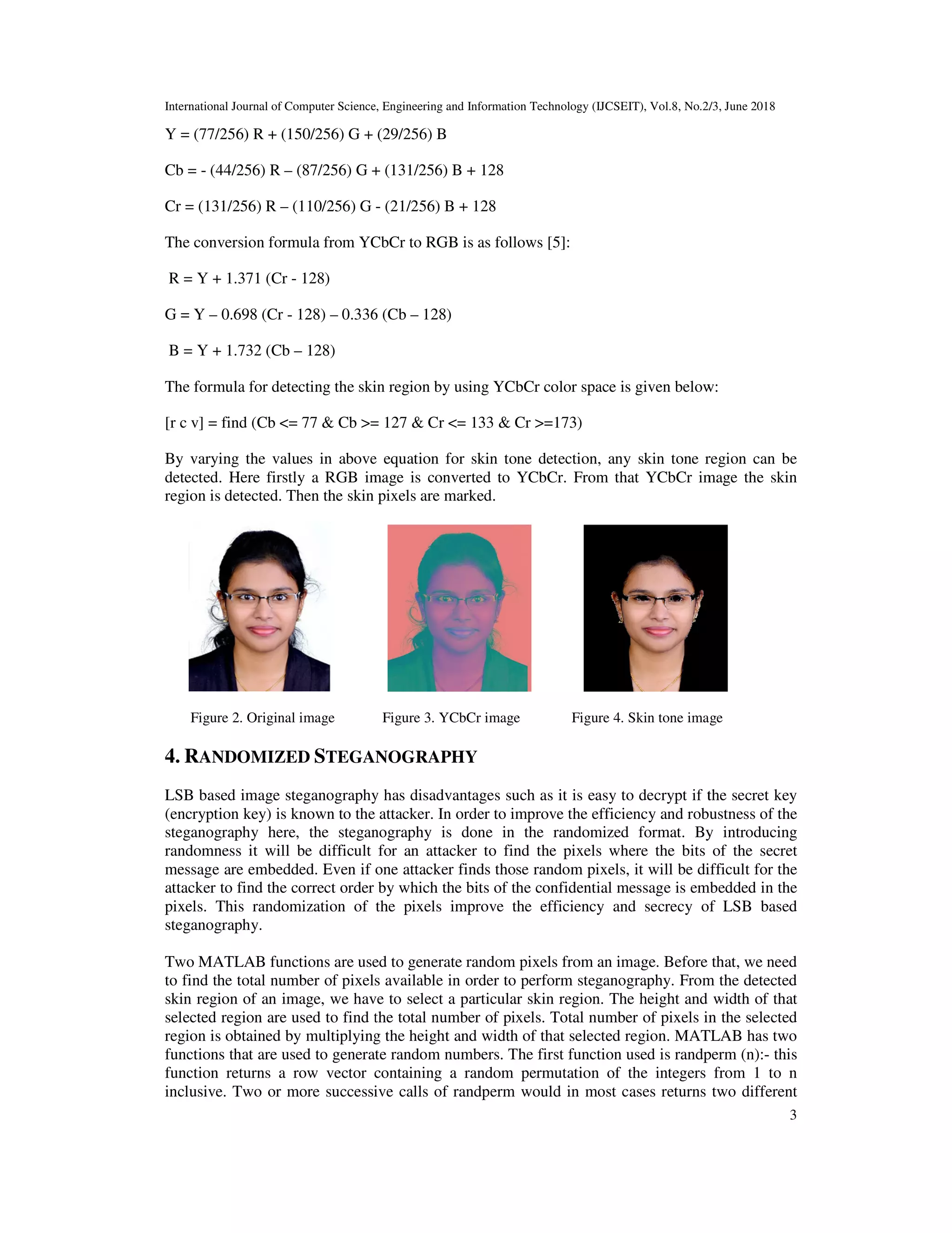 RANDOMIZED STEGANOGRAPHY IN SKIN TONE IMAGES | PDF