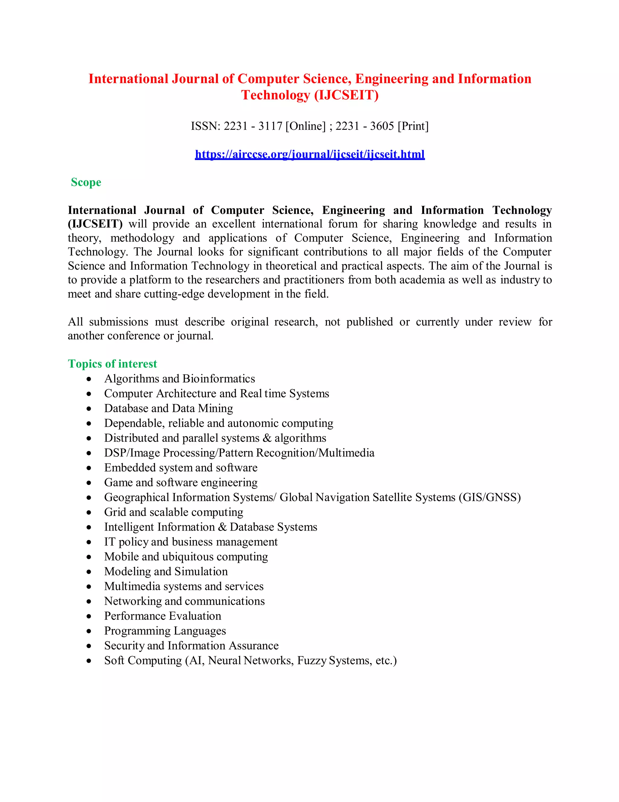 International Journal Of Computer Science Engineering And Information international-journal-of-computer-science-engineering-and-information